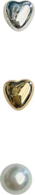 Ear Trio Pearl Studhearts Gold
